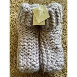 Lemon Lavender Purple Hand Knit Slippers Medium/Large NEW NWT Gift Stocking